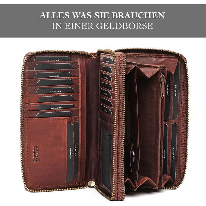 Lavalen® Women's Wallet Large - Leather - Large Women's Wallet - Large Women's Wallet RFID - Large Women's Wallet - Women's Wallet - Women's Leather Wallet - Women's Gift