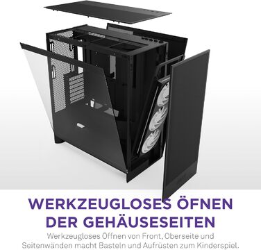 Корпус NZXT H7 Flow | Mid-Tower ATX з покращеною вентиляцією | Чорний | Підтримка 3 x 120 мм вентиляторів для охолодження GPU