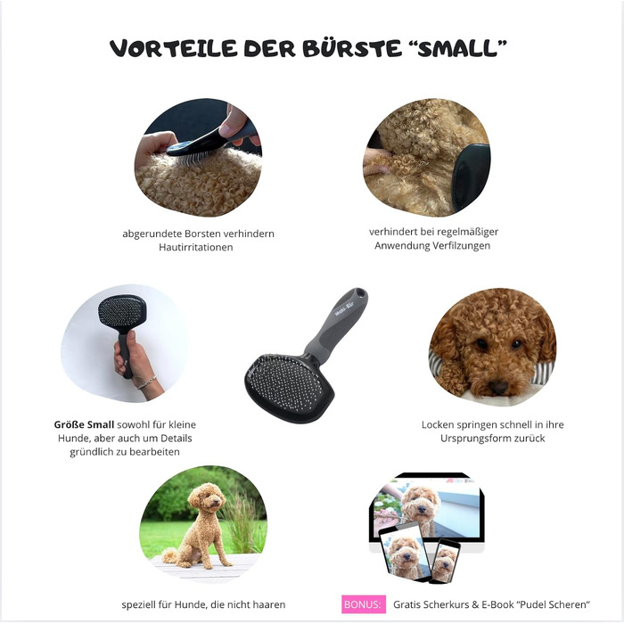 М'яка щітка для собак Moki Bär: ідеальна для чутливої шкіри та не линяючих порід, розмір S