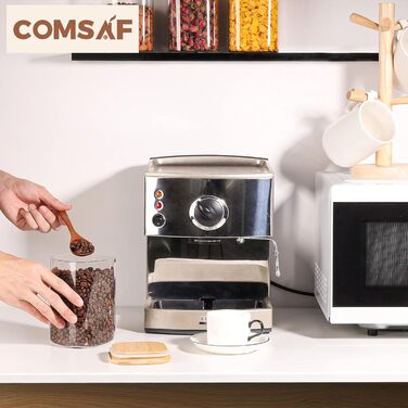 Набір скляних контейнерів ComSaf з кришками 550/800/1100/2100 мл, 6 шт. – Великі ємності для зберігання макаронів, борошна, круп, Ø10 см
