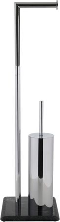 Набір для ванної кімнати Axentia Galant: тримач туалетного паперу, щітка для туалету та підставка - хром/мармур, чорний, без свердління