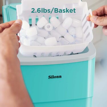 Льодогенератор Silonn IM01, 12 кг/добу, самоочищення, зелений - для дому, офісу, бару