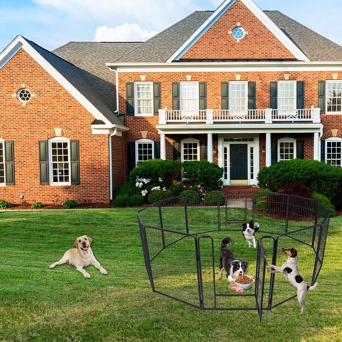 Кія для собак, вольєр для цуценят 65x80 см, чорний металевий, для собак, котів, кроликів (12-ти елементний)