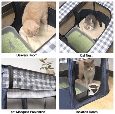 Розкладний вольєр для тварин, переносна переносна клітка для цуценят, собак, кошенят та котів, для використання в приміщенні та на вулиці, Pop-Up, розмір M, синій вольєр