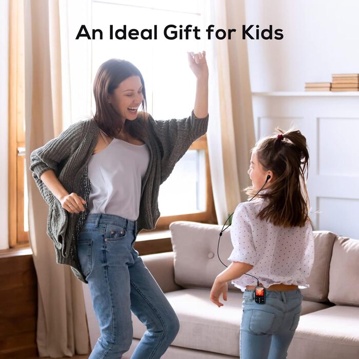 MP3 плеєр Bluetooth 5.3 16GB, Радіо, E-Book, Крокомір, Диктофон, Підтримка MicroSD до 128GB (Чорний)