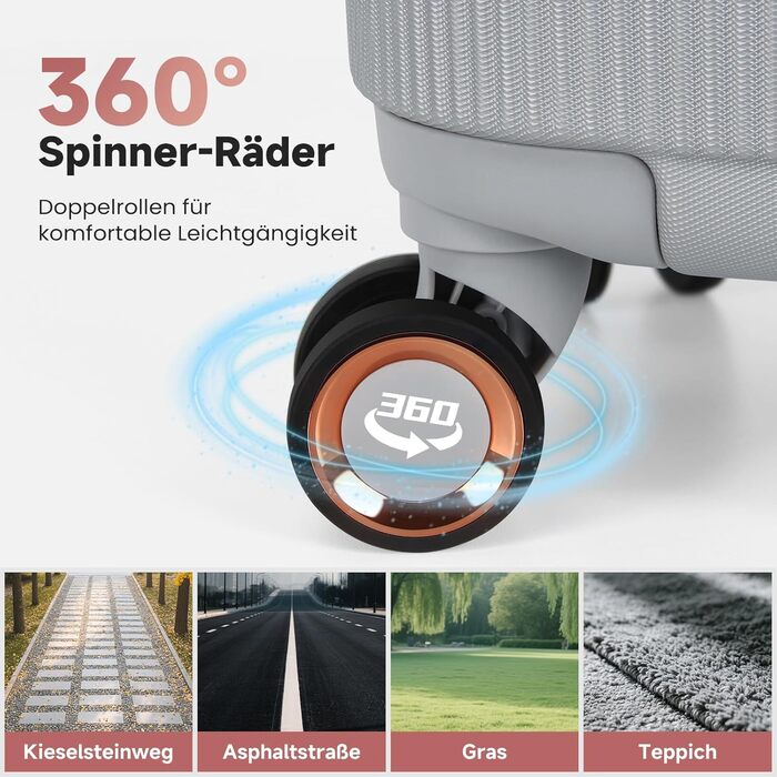 Набір валіз Homelux 3 шт. Бежевий, ABS, Hartschale, M-L-XL (950-silber)