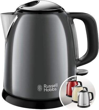 Електричний чайник Russell Hobbs 1.0л Colours+ з нержавіючої сталі (2400W, швидке кип'ятіння, фільтр від накипу, індикатор рівня води, компактний)
