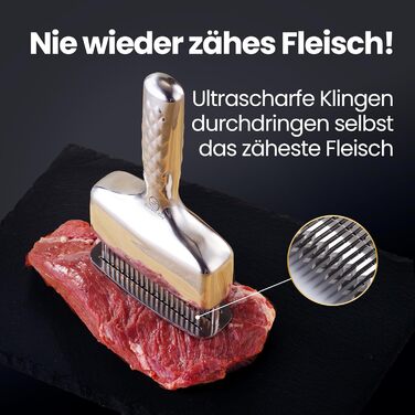 Професійний відбиваючий молоток для м'яса з гострими лезами з нержавіючої сталі, тендеризатор для стейків, яловичини, курки та свинини, придатний для посудомийки