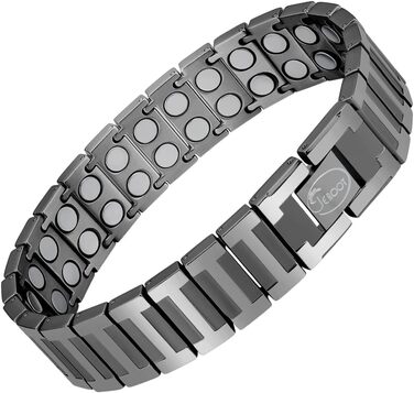 Браслет на магнітній застібці JEROOT для чоловіків з чистого титану, чорний