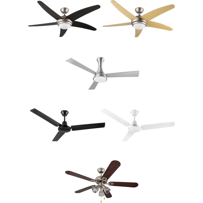 Вентилятор стельовий Klarstein Bolero 134 см з підсвіткою, 55W, дерев'яні лопаті, пульт, 50 dB, 3 швидкості, горіх