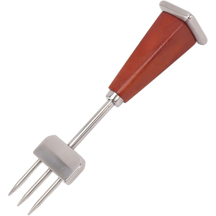 NDNCZDHC Stainless Steel Ice Pick Set, 17.8 Cm Large Ice Breaker and 20.8 Cm Large Dual-Action Ice Picker with Wooden Handle for Bartenders in the Kitchen (B)