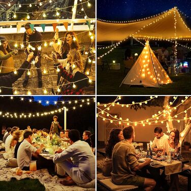 Гірлянда світлодіодна 15м, 100 LED, для дому та саду, IP44, 8 режимів, вологостійка, для дитячої кімнати, декору тераси та балкону