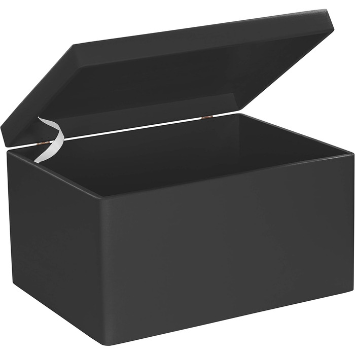 Large Wooden Box with Lid - All-Purpose Wooden Box - Storage Box | Toy Chest - Gift Packaging | Decorative Box for Crafts FSC® (Black, approx. 40 x 30 x 24 cm | XL)