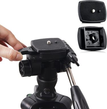 Штатив відео MOJOGEAR 140 см з тримачем для смартфона - штатив для камери, DSLR, телефону, з кульковою головкою, швидкознімною платформою, сумкою, SAB234 (167 см)