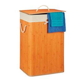 Relaxdays Bamboo Laundry Basket, Square
