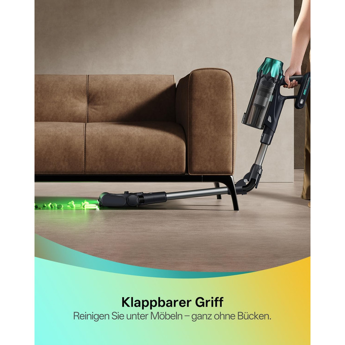 Бездротовий пилосос Vexilar V15Max з функцією миття підлоги, 60KPa/600W/60хв, гнучкий шланг, док-станція, GreenEye, насадка для твердих підлог та шерсті тварин, об'єм 1,5л, для килимів та шерсті тварин, колір: блакитний