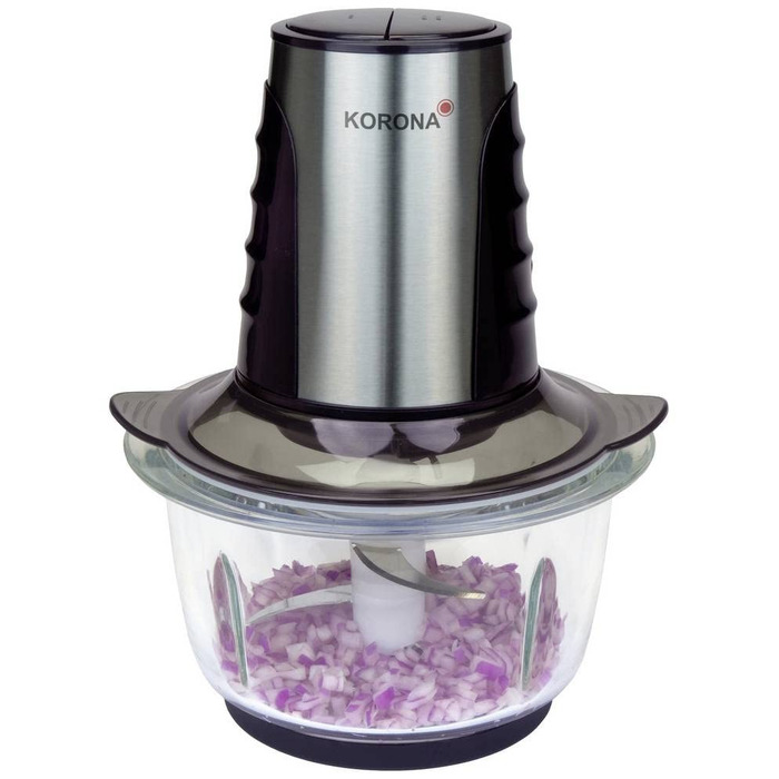 Подрібнювач Korona 25005 | З нержавіючої сталі та скляний контейнер | 2 режими | 4 леза з нержавіючої сталі | Для криши льоду
