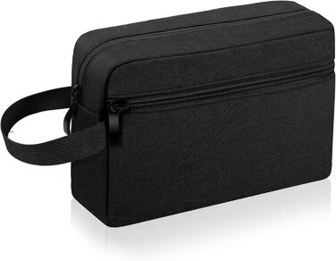 Чоловічий дорожній косметичний набір, жіноча культбагер великого розміру, косметичка-органайзер з подвійною блискавкою, чорна (#3)