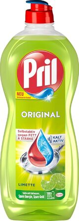 Засіб для миття посуду PRIL Original Limette з високою жиророзчинною здатністю, аромат лайма, 675 мл (набір 12 шт)
