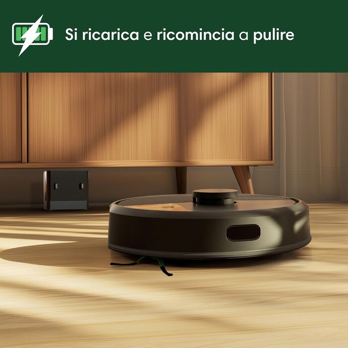 iRobot Roomba 105 Combo + AutoEmpty Dock: Робот-пилосос з автопорожненням, функція миття, LiDAR, 7000Pa, 120 хв, App, Чорний