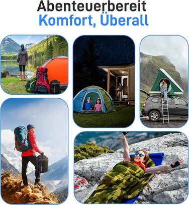 Спальний мішок SereneLife для туризму та кемпінгу – легкий, теплий, водонепроникний, для зимових умов, температурний режим -15°C до +12°C, камуфляж