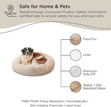 Круглий лежак для тварин Best Friends by Sheri - заспокійливий лежак для собак та котів, 91 x 91 см, Taupe