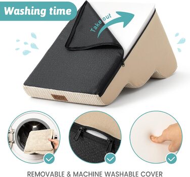 Сходинки для собак COZY KISS, 40 см, для маленьких собак, з високощільним губчатим матеріалом, 3 сходинки, зручні для дивану, з антиковзким покриттям, бежевого кольору (40x57x40 см)