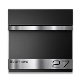 Поштова скринька Metzler Premium Stencil Anthrazit з газетницею та табличкою для імені - настінна, нержавіюча сталь V2A з порошковим покриттям RAL 7016