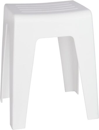 Стілець для ванної WENKO Kumba, пластиковий, міцний, білий, до 120 кг, 38x47x32 см, сучасний дизайн
