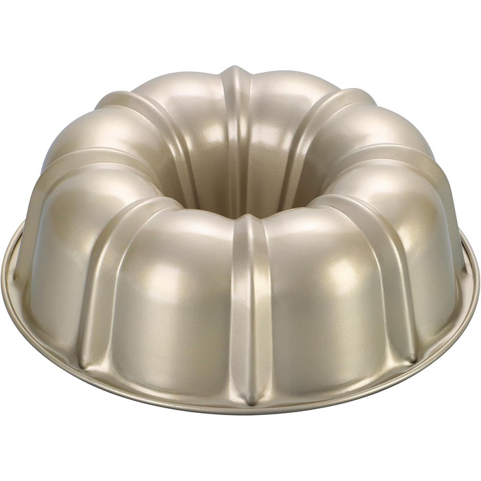 Форма для кексів Onader Gugelhupfform, 25.5 см, з антипригарним покриттям, з нержавіючої сталі, для випікання кексів, хліба, тортів. Золотий колір
