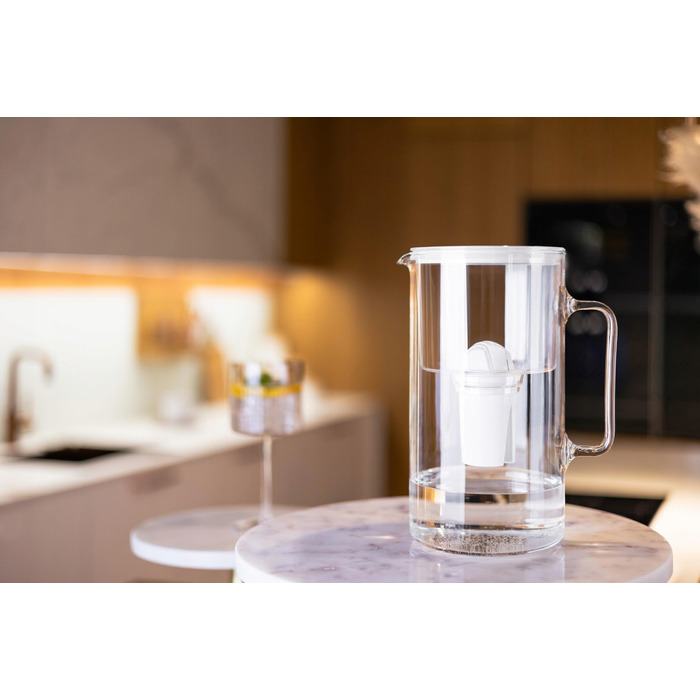 Скляний фільтр-кувшин Wessper D2 BOROSILICATE 3 л, білий + 6 фільтрів