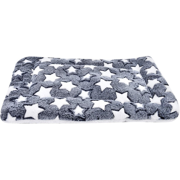 М'який флісовий плед для домашніх тварин (собаки/коти), блакитний фон з білими зірками, 89 x 68 см
