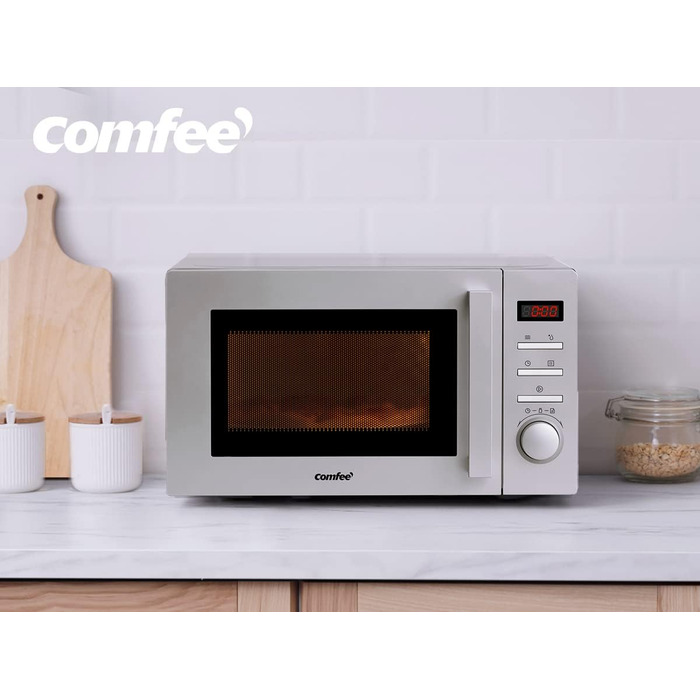 Мікрохвильова піч Comfee CMSN 20di White - 20л, 700W, білий колір, LED-дисплей, 8 меню, таймер, внутрішнє освітлення