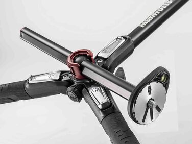 Штатив Manfrotto MT190XPRO4 з алюмінію з кульковою головкою – 4-секційний штатив для DSLR та бездзеркальних камер, Чорний/Антрацит