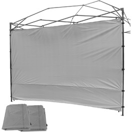 2 Baldachin Side Walls, Tent Side Wall for 3x3m Pop-Up Baldachin, Waterproof with Silver Coating for 3M Straight Leg, Outdoor Pavilions, Instant Awnings, only white side wall (Grey)