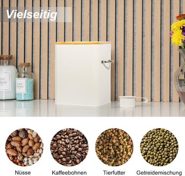 Контейнер для порошку 6.5л з дозатором, коробка для порошку, контейнер для корму, ящик для печива, кавових зерен, тваринного корму (Бежевий)