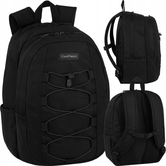 Багатовідсіковий шкільний рюкзак CoolPack, чорний, 20 л