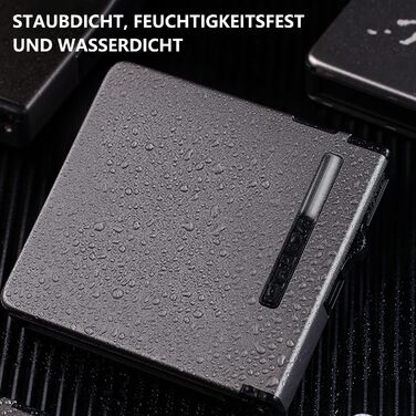 Елегантне Zigarettenetui з запальничкою CAM2, автоматичне витягування, вміщує 20 сигарет, чорний, з металевим малюнком