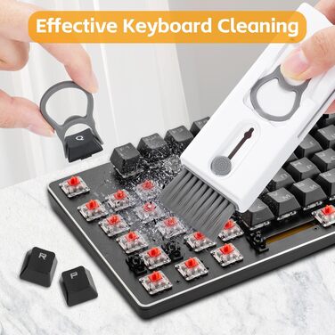 Набір для чищення клавіатури Alyvisun 11 в 1: для ноутбука, телефону, планшета, комп'ютера. Сірий