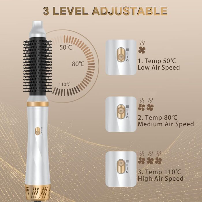 Фен-щітка 5 в 1 для волосся: стайлер, плойка, об'єм, локони