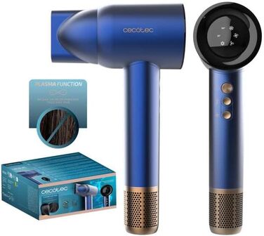Фен Cecotec IoniCare RockStar Nano IonTech Blue з іонізацією та плазмою, 110 000 обертів, дисплеєм та контролем температури
