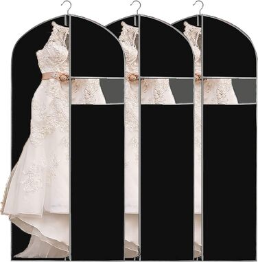 Чохли для одягу, дихаючі, 100 см (4 шт) для піджаків, костюмів, пальто. Захисні мішки для зберігання з прозорим вікном, антипилові.