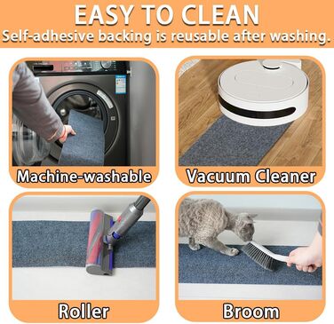 Набори килимків для сходів Aucuda, 15 шт., сірі, 76x20 см, антиковзаючі, самоклеючі, для захисту дерев'яних ступенів