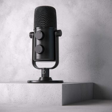 Конденсаторний мікрофон CSL з мікрофонною стійкою - Комплект для запису вокалу, подкастів, стрімінгу та геймінгу. XLR та 3.5mm підключення, велика мембрана, студійний мікрофон