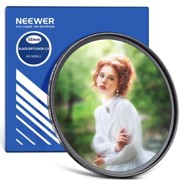 Світлофільтр NEEWER 58mm Black Diffusion 1/4 для створення кінематографічного ефекту туману, багатошарове нанопокриття, для відеовлогів та портретної фотографії