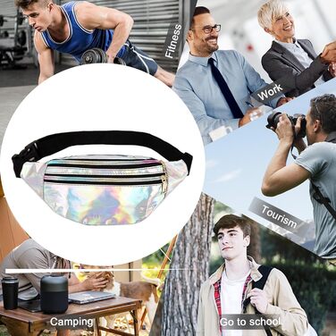 Металева поясна сумка AYNKH з трьома відділеннями, водонепроникна фанні-пак для відпочинку, спорту та подорожей (Unisex)
