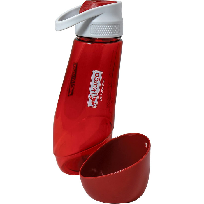 Поїлка та миска для собак Kurgo Gourd, 750 мл/250 мл, PVC та BPA-free, червоний колір