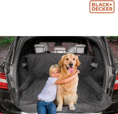 Захисний чохол для багажника BLACK+DECKER для собак - універсальний, неслизький, водовідштовхуючий, 178 x 129 см, чорний