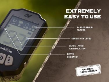 Металодетектор Minelab X-Terra Voyager - професійний, для дорослих, водонепроникний, 4 режими, з навушниками, рюкзаком та лопатою (ліс, зелений)