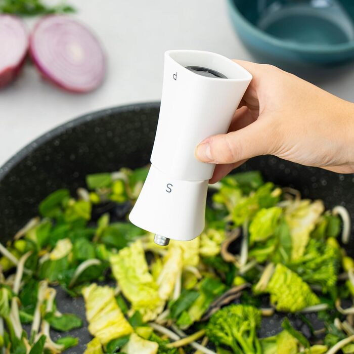 Набір для солі та перцю Grunwerg 2-в-1, пластиковий, білий